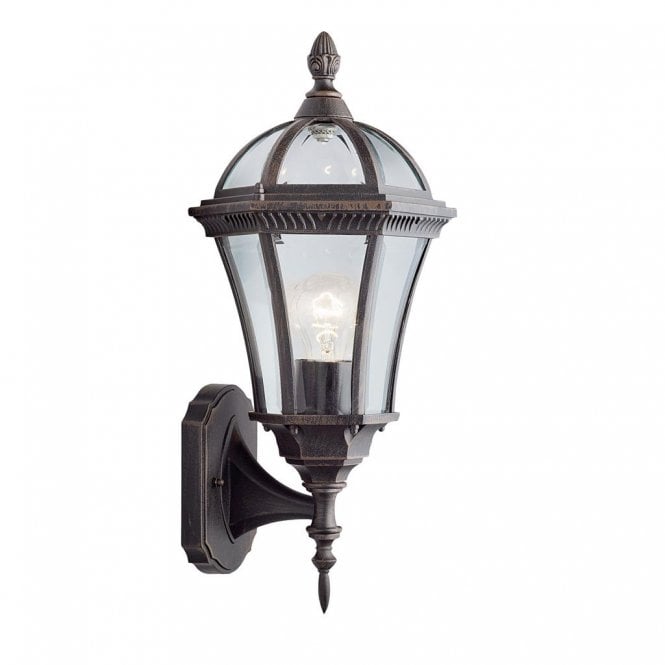 Gillean Outdoor Uplight Rustic Brown & Glass