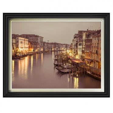 Grand canal dusk - Two tone gold/black frame - Plain