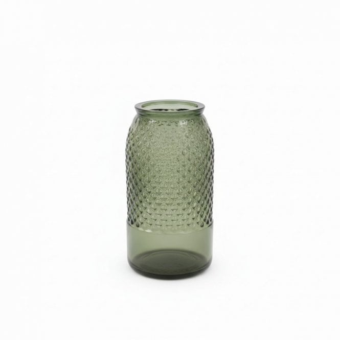 Green Patterned Glass Vase