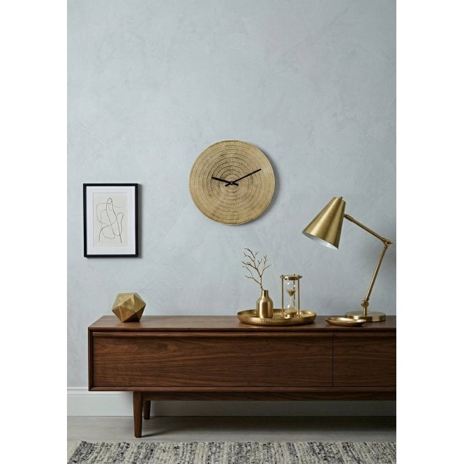 Hammered Metal Gold Wall Clock