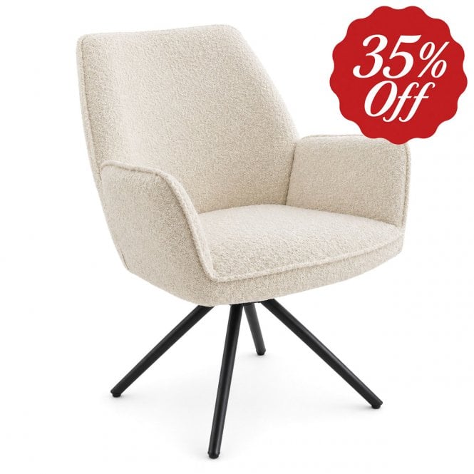 Hans Ivory Boucle Dining Chair (Display Only)