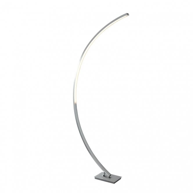 Harting Led Curved Floor Lamp Satin Silver