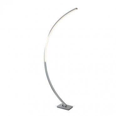 Harting Led Curved Floor Lamp Satin Silver