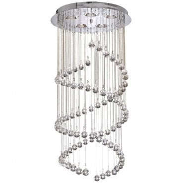 Hastings 5Lt Multi Drop Spiral Pendant Chrome