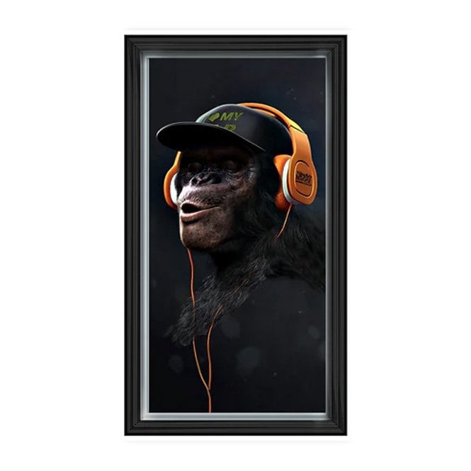Hear no evil monkeys - Two tone silver frame - Plain