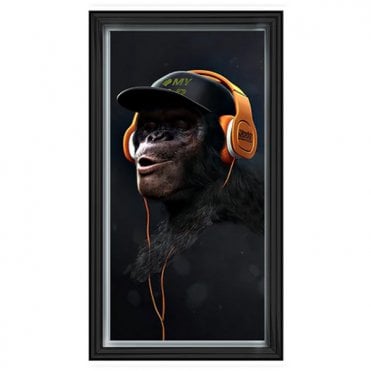 Hear no evil monkeys - Two tone silver frame - Plain