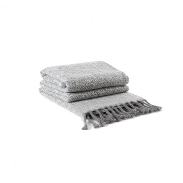 Herringbone Grey Throw