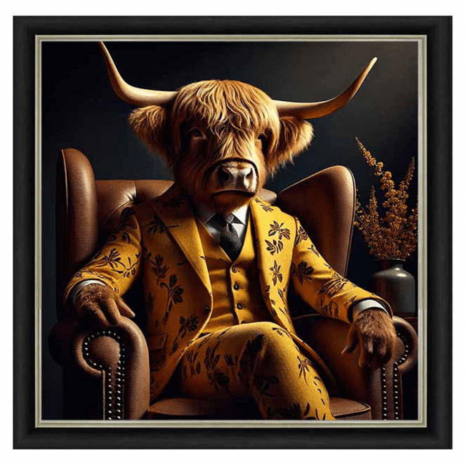 Highland cow - Alpha black Frame - Plain
