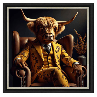 Highland cow - Alpha black Frame - Plain