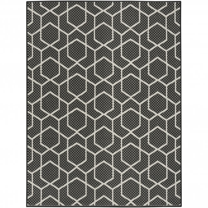 Horizon 01 Black Outdoor Rug