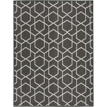 Horizon 01 Black Outdoor Rug
