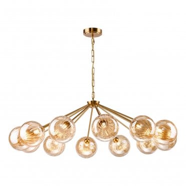 Ikarus Ribbed Glass 12 Light Pendant