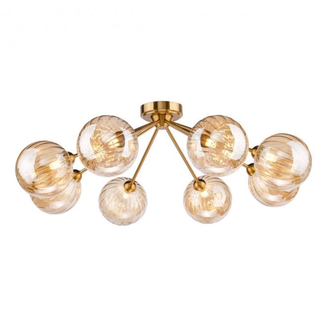 Ikarus Ribbed Glass 8 Light Semi-Flush