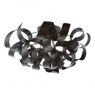 Ireby Black 4 Light Flush Ceiling Light