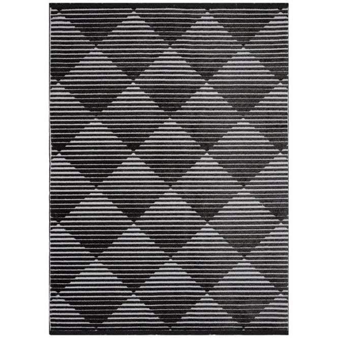 Jazz 09 Grey Black Outdoor Rug