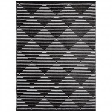 Jazz 09 Grey Black Outdoor Rug