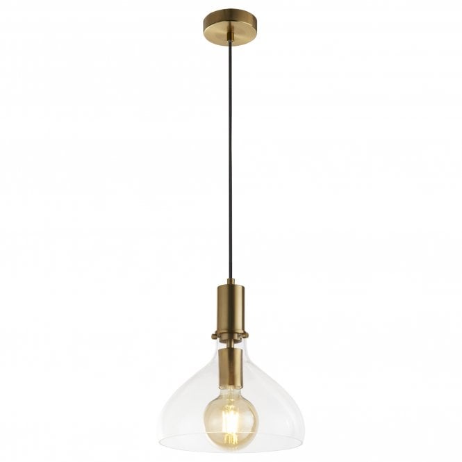 Langdale Pendant Brass & Glass