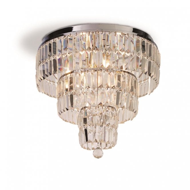 Langley 6Lt Flush Chrome & Clear Crystal