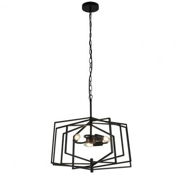 Lowick 3Lt Ceiling Pendant Black