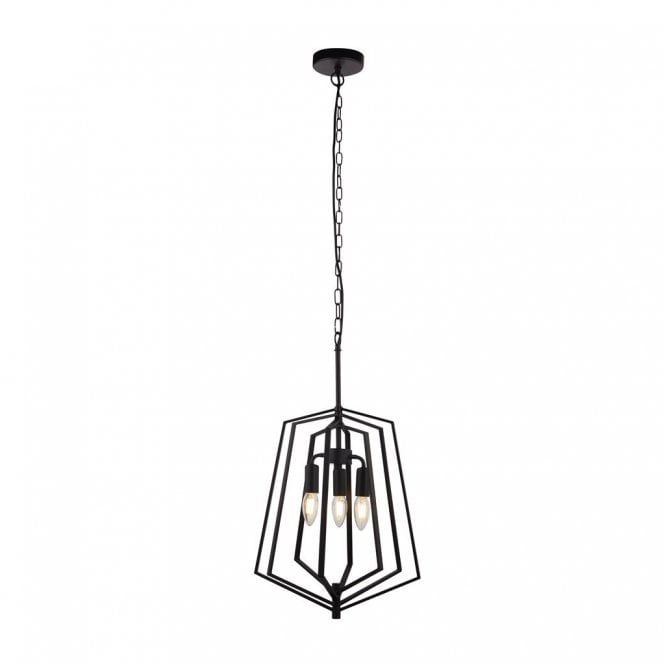 Lowick II 3Lt Ceiling Pendant Black