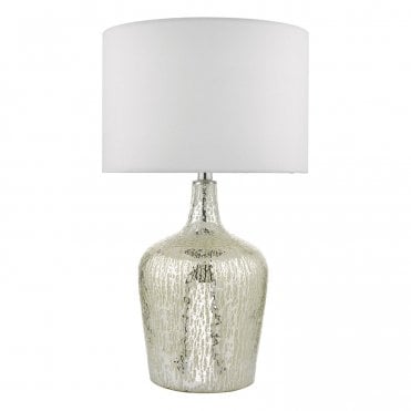 Loyal Dual Light Table Lamp Clear/Silver Glass With Shade