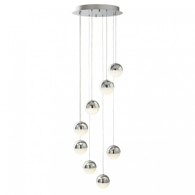 Luna 8Lt Multi Drop Pendant Chrome