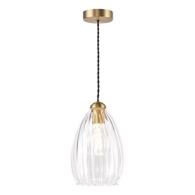 Maia Ribbed Glass Pendant