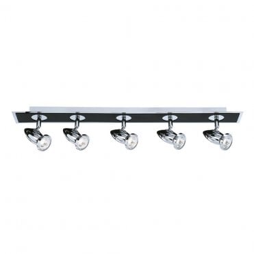 Maidstone 5Lt Bar Spotlight Matt Black & Polished Chrome