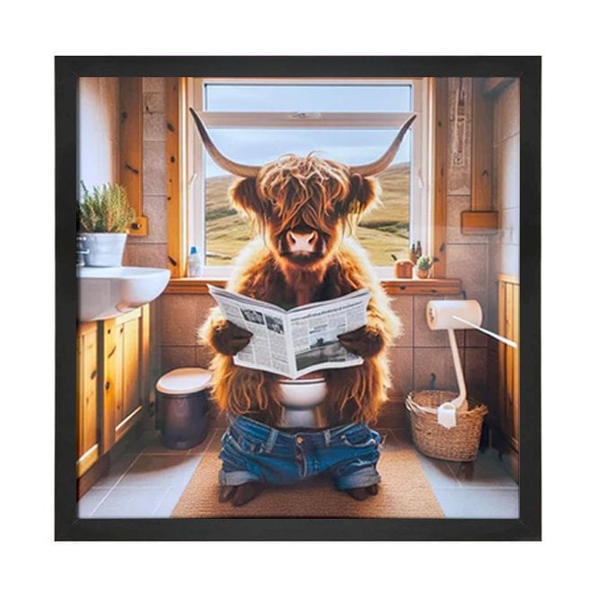 Male cow - Black Frame - Plain