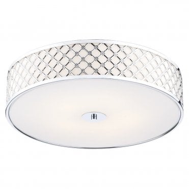 Melvin 5 Light Flush Large Polished Chrome