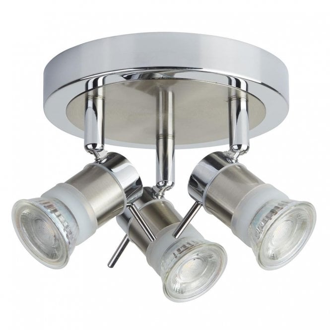 Mersey 3Lt Led Round Spotlight Chrome & Satin Silver