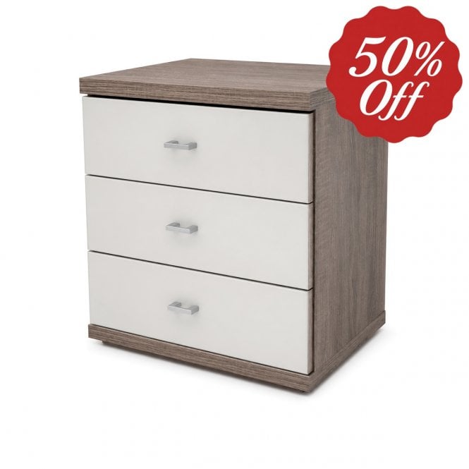 Miro 3 Drawer Bedside