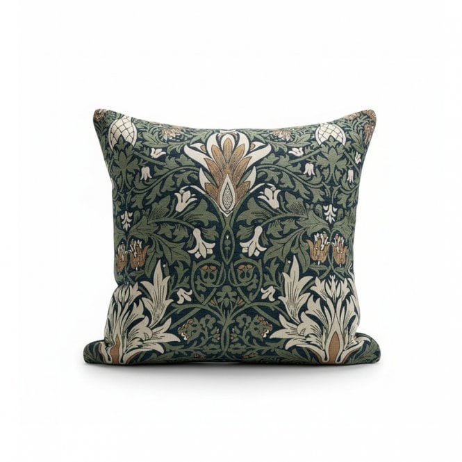 Morris & Co Indigo Snakes Head Cushion