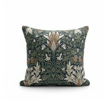 Morris & Co Indigo Snakes Head Cushion