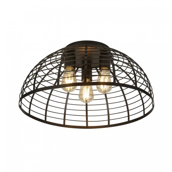 Nateby Cage 3Lt Flush Matt Black