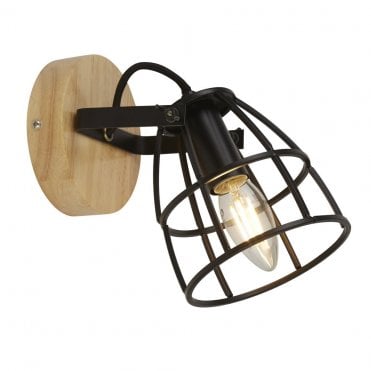 Nateby Round Wall Light Matt Black