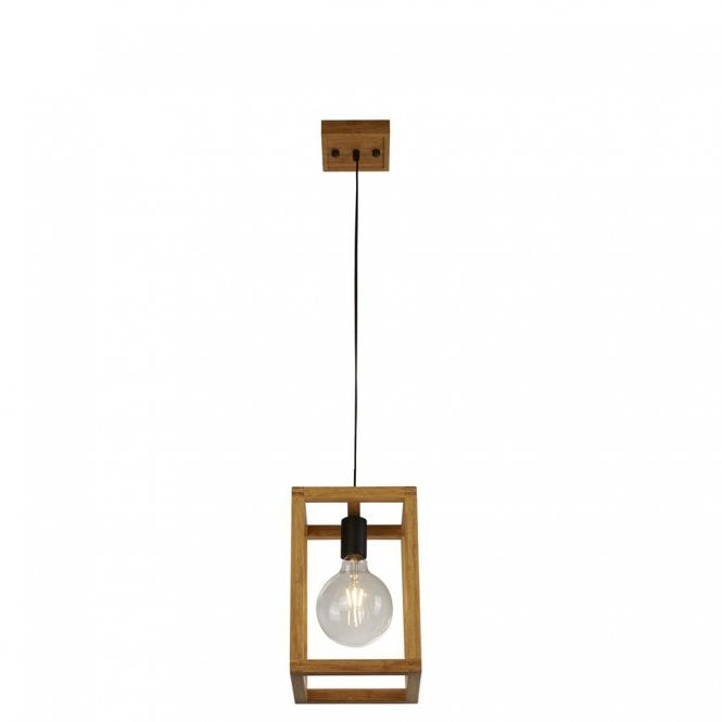 Orton Pendant Natural Wood & Black