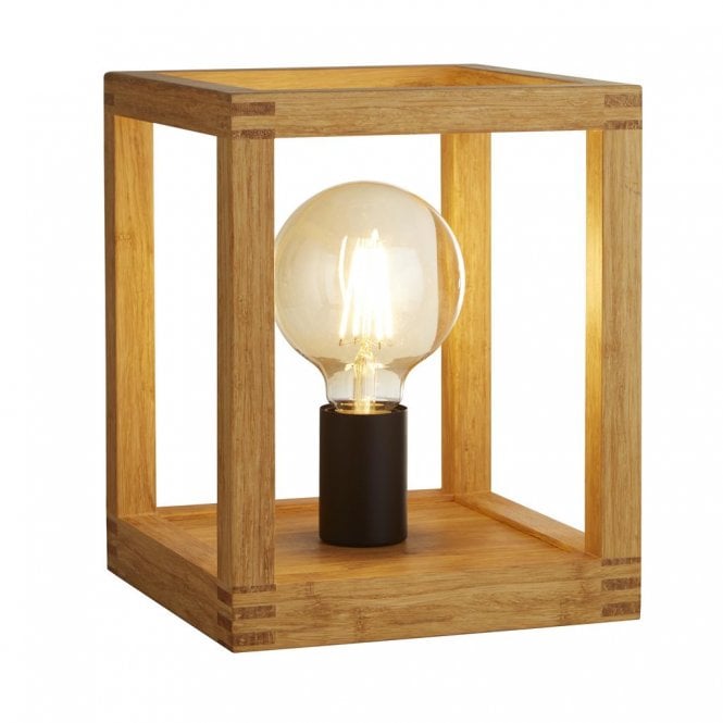 Orton Table Lamp Natural Wood & Black