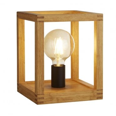 Orton Table Lamp Natural Wood & Black