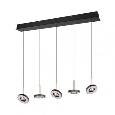 Queensford 5 Light Coffee Linear Pendant