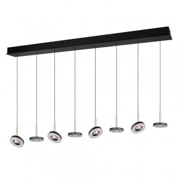 Queensford 8 Light Coffee Linear Pendant