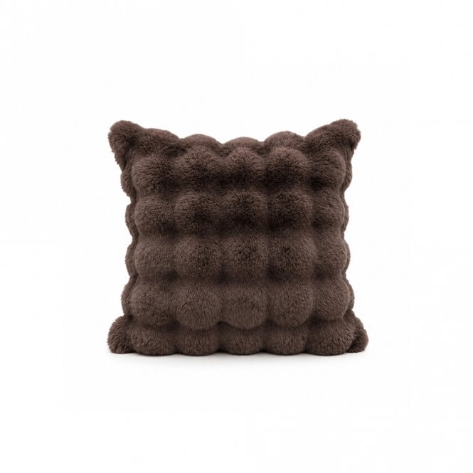 Raffles Faux Fur Cushion Chocolate 50x50