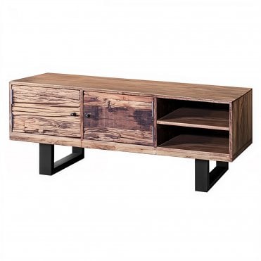 Railway Sleeper Black TV Unit