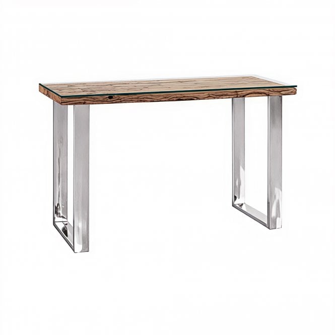 Railway Sleeper Chrome Console Table