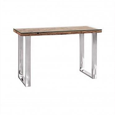 Railway Sleeper Chrome Console Table