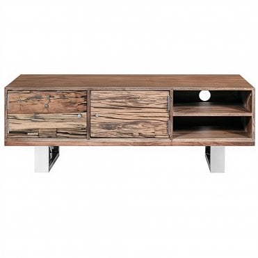Railway Sleeper Chrome TV Unit