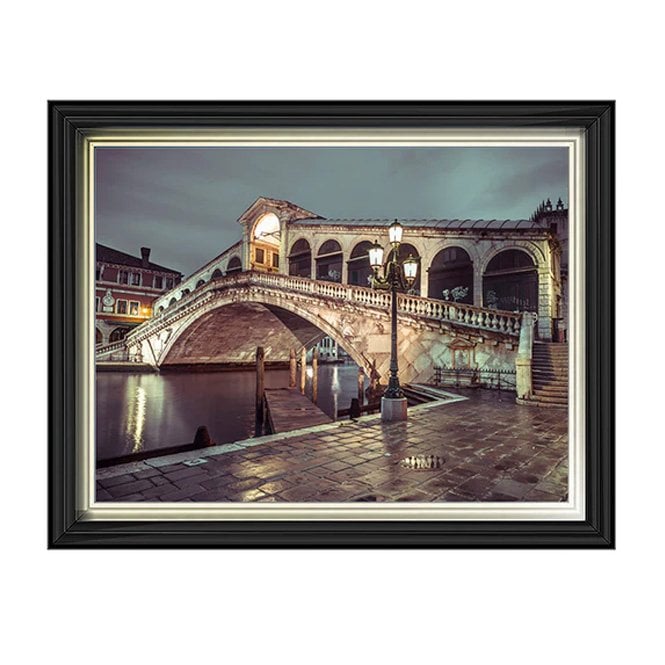 Rialto bridge - Two tone gold/black frame - Plain