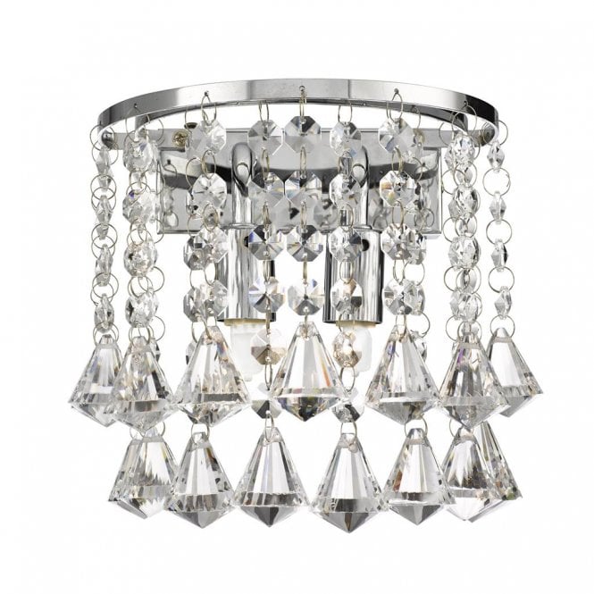 Rotherfield 2Lt Wall Light Chrome & Clear Crystal