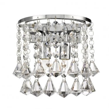 Rotherfield 2Lt Wall Light Chrome & Clear Crystal