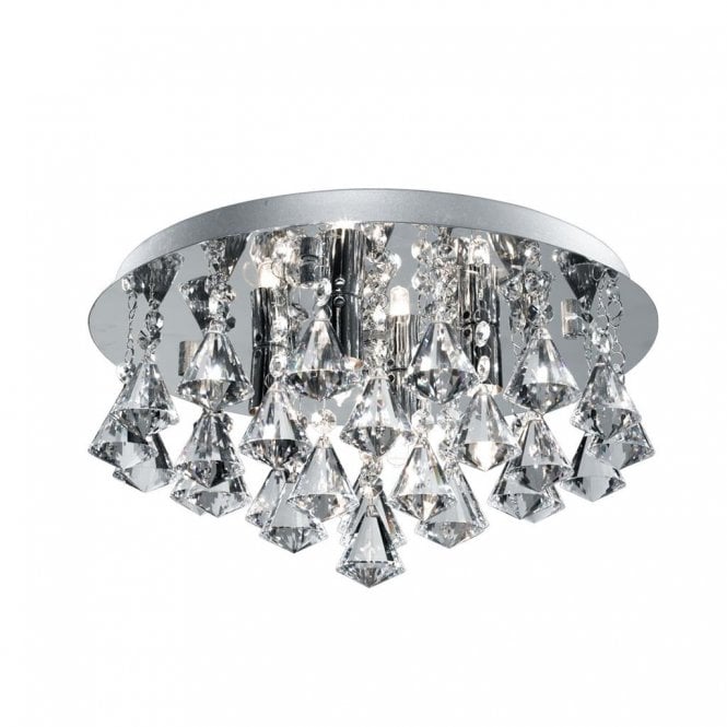 Rotherfield 4Lt Flush Chrome & Clear Crystal